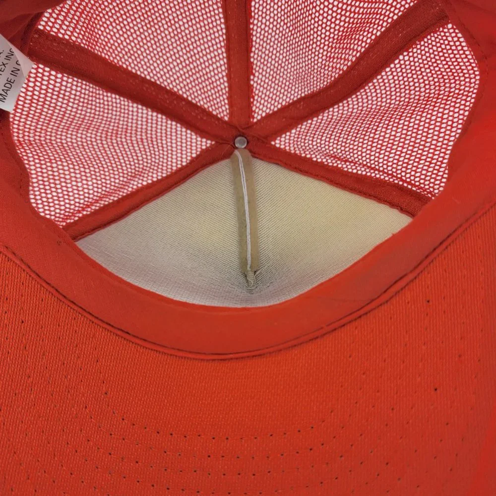 CASE SC Tractor Vintage 90s Farm Hat Snapback Trucker Cap Orange White Mesh Back